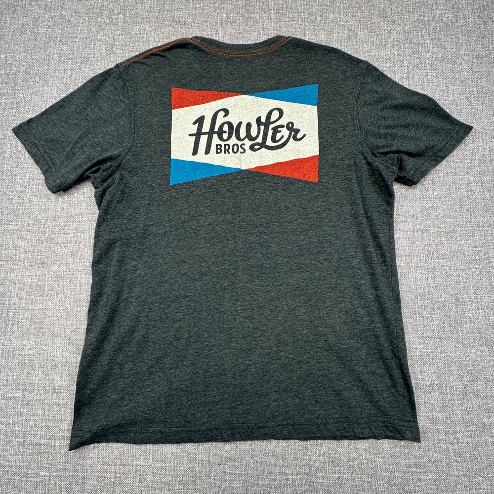Howler Brothers Pocket Tee Mens Medium Gray Short Sleeve Graphic Heed The Call